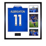 Marc Albrighton Signed Framed LCFC 22/23 Home Football Shirt including 3 Photos