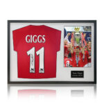 Ryan Giggs Signed Framed Manchester United Football Shirt including 1 Photo, with White Mount