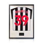 Bruno Guimaraes Signed Framed Newcastle United Football Shirt with White Mount