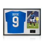 Jermain Defoe Signed Framed Rangers Football Shirt including 1 Photo, with White Mount