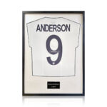 James Anderson Signed Framed England Cricket Shirt with White Mount - Image 3