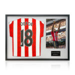 Jermain Defoe Signed Framed Sunderland Shirt including 1 Photo, with White Mount