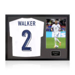 Kyle Walker Signed Framed England Shirt including 1 Photo, with White Mount - Image 2
