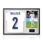 Kyle Walker Signed Framed England Shirt including 1 Photo, with White Mount - Image 4