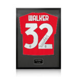 Kyle Walker Signed Framed AC Milan Football Shirt with White Mount - Image 2