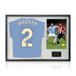 Kyle Walker Signed Framed Manchester City Football Shirt including 1 Photo, with White Mount - Image 3