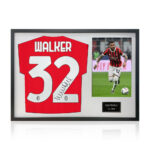 Kyle Walker Signed Framed AC Milan Football Shirt including 1 Photo, with White Mount - Image 2