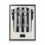 Faustino Asprilla Signed Framed Newcastle Football Shirt in White