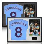 İlkay Gündoğan Signed Framed Manchester City Shirt including 1 Photo, with White Mount