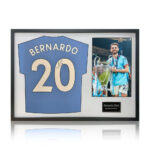 Bernardo Silva Signed Framed Manchester City Football Shirt including 1 Photo, with White Mount - Image 4