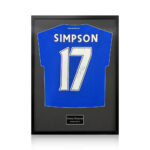 Danny Simpson Signed Framed Leicester City Football Shirt with White Mount - Image 2