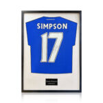 Danny Simpson Signed Framed Leicester City Football Shirt with White Mount