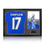 Danny Simpson Signed Framed Leicester City Football Shirt including 1 Photo, with White Mount - Image 5