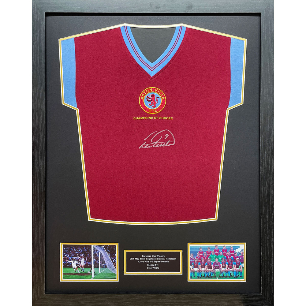 Peter Withe Signed Framed Aston Villa Football Shirt