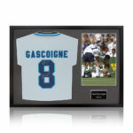 Paul Gascoigne Signed Framed England Football Shirt including 1 Photo, with White Mount - Image 9