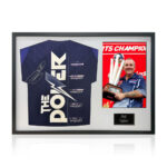 Phil Taylor Signed Framed Football Football Shirt including 1 Photo, with White Mount