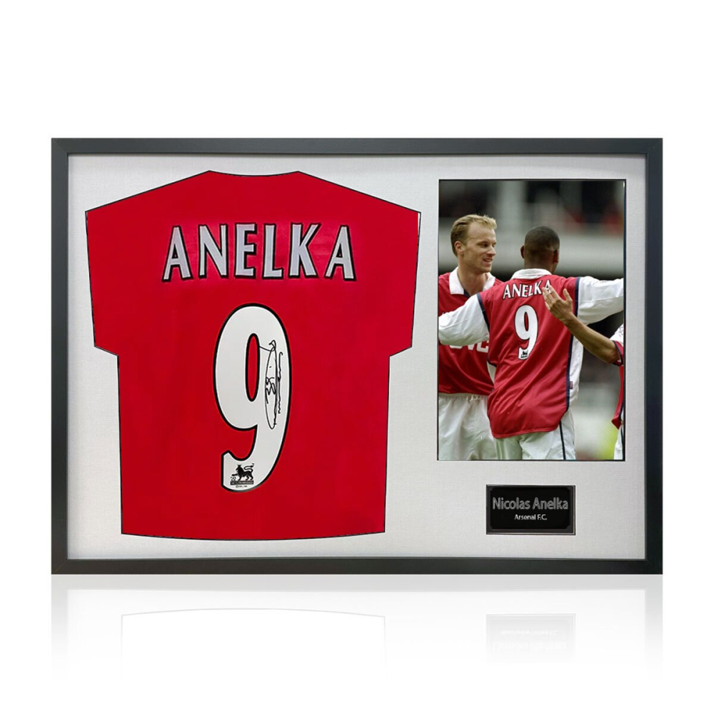 Nicolas Anelka Signed Framed Arsenal Football Shirt including 1 Photo, with White Mount