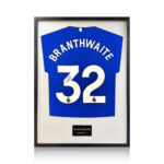 Jarred Branthwaite Signed Framed Everton Football Shirt with White Mount - Image 3