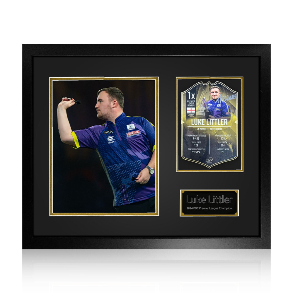 Luke Littler Signed Framed Ultimate Darts Card with 1 Image