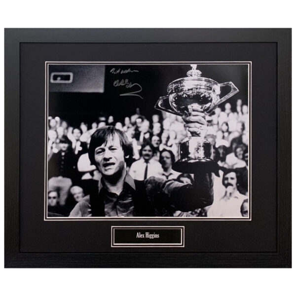 Alex Higgins Signed Framed Football Photograph
