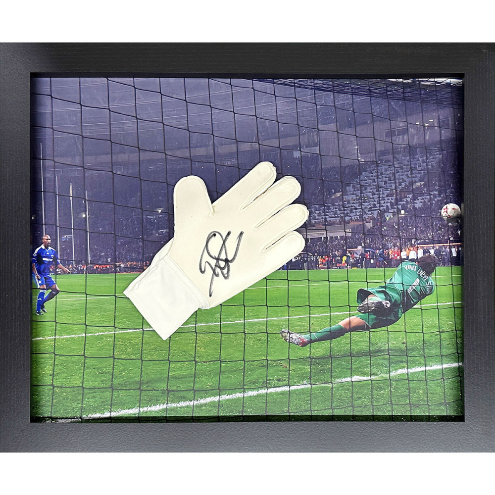 Edwin Van Der Sar Signed Framed Goalkeeper Football Glove