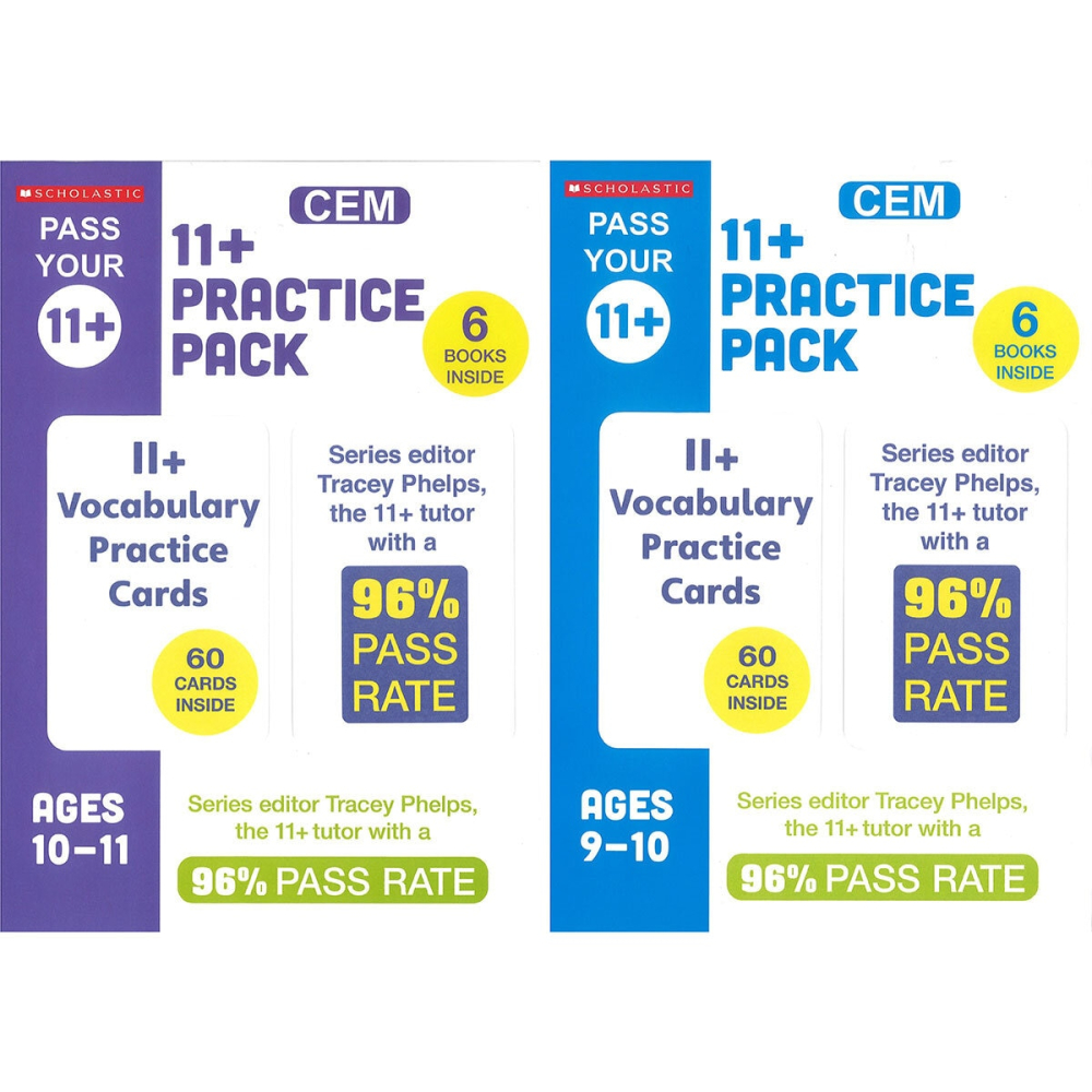 Scholastic 11+ x 6 Book Pack in 2 Options: Ages 9-10 or Ages 10-11