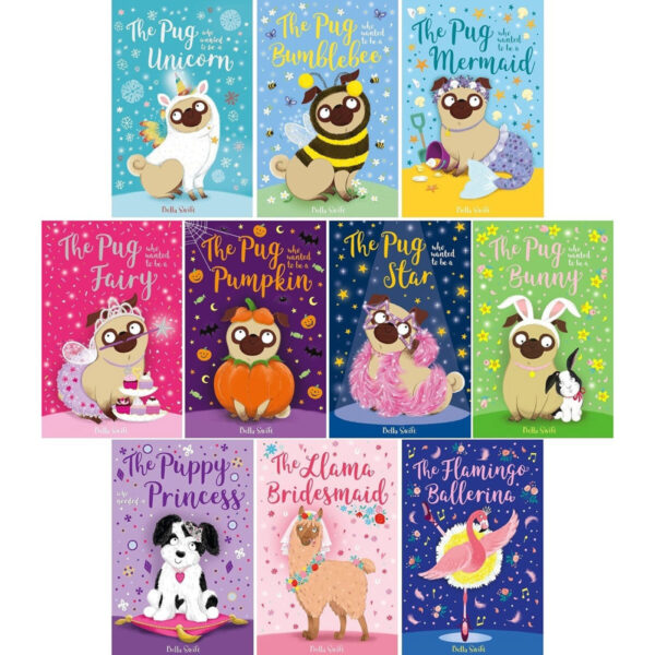 The Pug Who Wanted To Be A Unicorn, x10 Book Collection