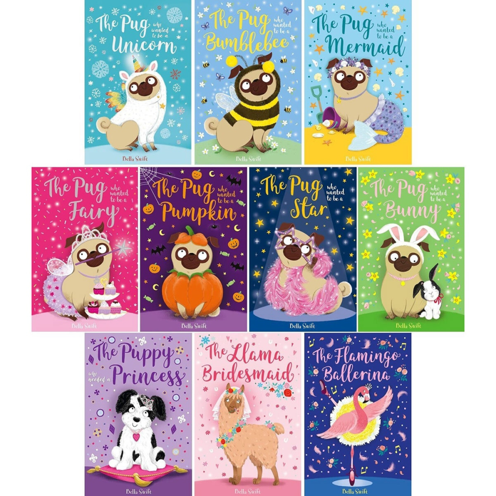 The Pug Who Wanted To Be A Unicorn, x10 Book Collection
