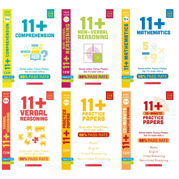 Scholastic CEM 11+ Practice & Revision x6 Book Collection in 2 Options: 9-10 Years or 10-11 Years