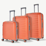 Rock Sunwave 3 Piece Hardside Luggage Set in Peach