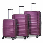 Rock Hydralite 3 Piece Hardside Luggage Set In Purple