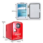 Coca Cola 4L Mini Fridge 6 Can 12V Portable Cooler & Warmer In Red - Image 3