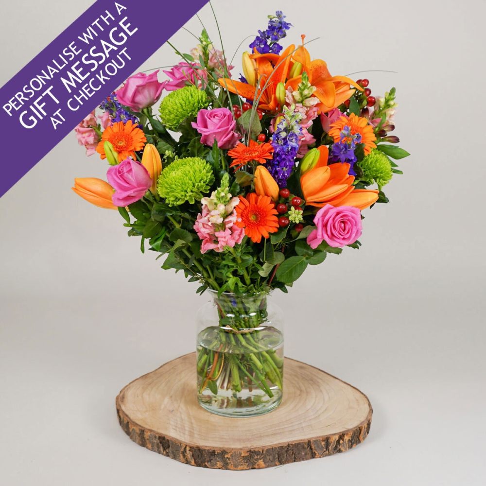 46 Stem Carnival Burst Flower Bouquet with Greetings Card