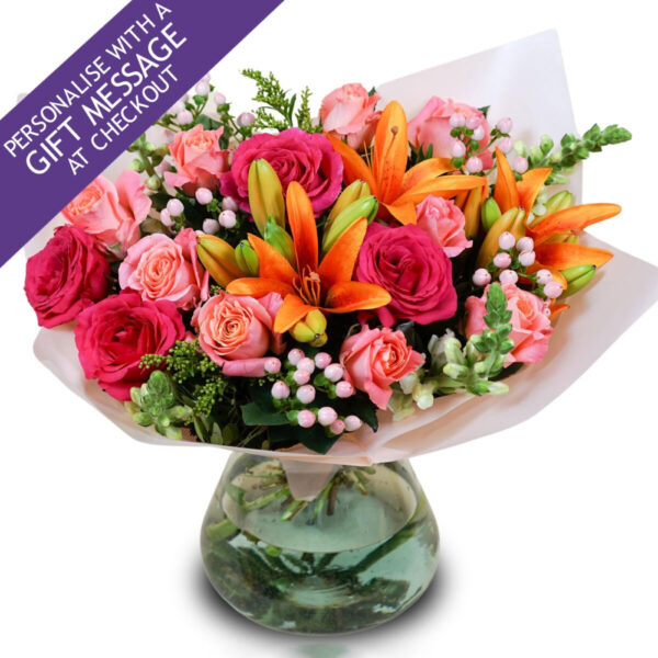 28 Stem Autumn Mixed Flower Bouquet with Greetings Card