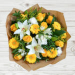 28 Stem Yellow Mixed Flower Bouquet with Greetings Card - Image 3