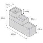 Stone Garden Hanbury 3-Tier Stackable Steel Planter Set in Grey - Image 7