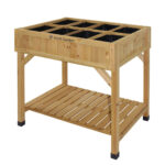 VegTrug Cedar Wood 80cm 8 Pocket Herb Garden Planter - Image 2