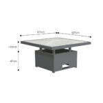 Stone Garden 4 Piece Deep Seating Corner Patio Set with Dual Height Ceramic Table in Grey - Image 3