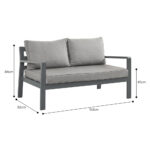 Stone Garden 4 Piece Deep Seating Corner Patio Set with Dual Height Ceramic Table in Grey - Image 5