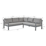 Stone Garden 4 Piece Deep Seating Corner Fire Patio Set in Grey - Image 5