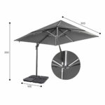 Stone Garden 10ft (3m) LED Cantilever Umbrella in Grey - Image 2