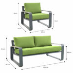 Stone Garden 5 Piece Deep Seating Patio Set in Green - Image 6