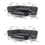 Harbour Lifestyle Luna Corner Patio Set with Rising Table (Right or Left Hand) + Cover - Image 3