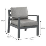 Stone Garden 5 Piece Deep Seating Fire Patio Set in Grey - Image 4