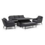 Harbour Lifestyle Luna 5 Piece Patio Set with Rising Table + Cover - Image 5