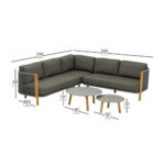 Bramblecrest Copenhagen Corner Sofa Patio Set with Duo Round Coffee Tables - Image 2