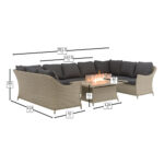 Bramblecrest Monterey Rattan Modular U-Shaped 4 Piece Fire Patio Set - Image 2