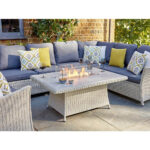 Bramblecrest Monterey Rattan Modular U-Shaped 4 Piece Fire Patio Set - Image 3