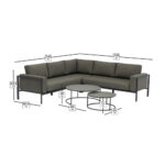 Bramblecrest Brisbane Modular Corner Sofa Patio Set with Duo Nested Coffee Table - Image 2