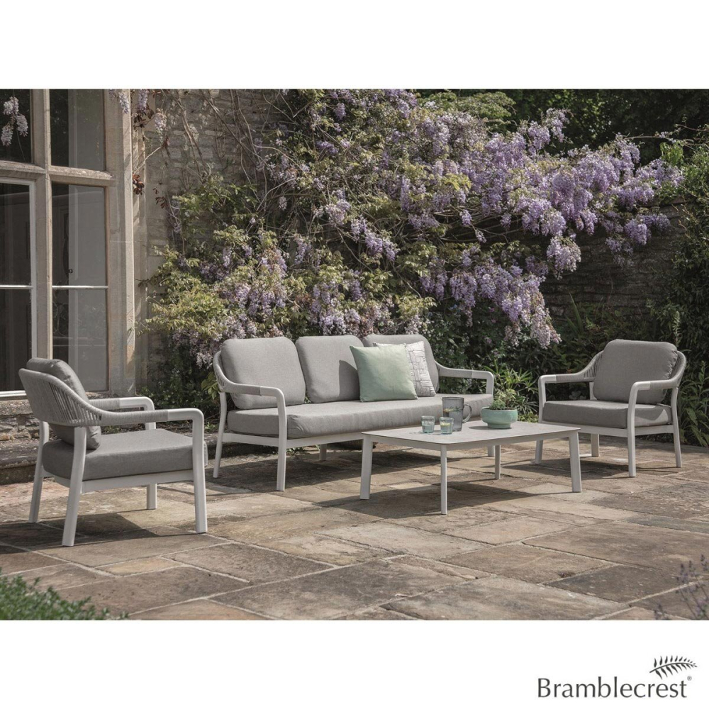 Bramblecrest Capri 4 Piece Patio Seating Set with Coffee Table (in White)